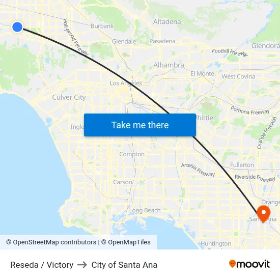Reseda / Victory to City of Santa Ana map