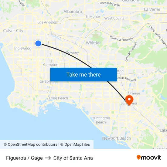Figueroa / Gage to City of Santa Ana map