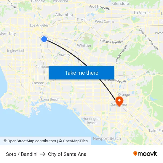 Soto / Bandini to City of Santa Ana map