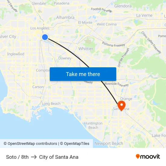 Soto / 8th to City of Santa Ana map
