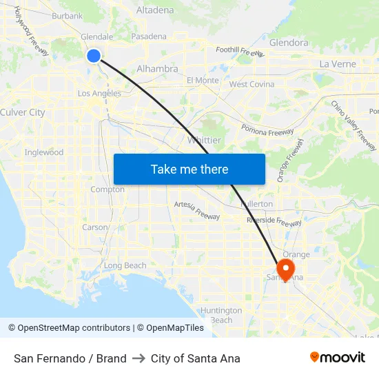 San Fernando / Brand to City of Santa Ana map