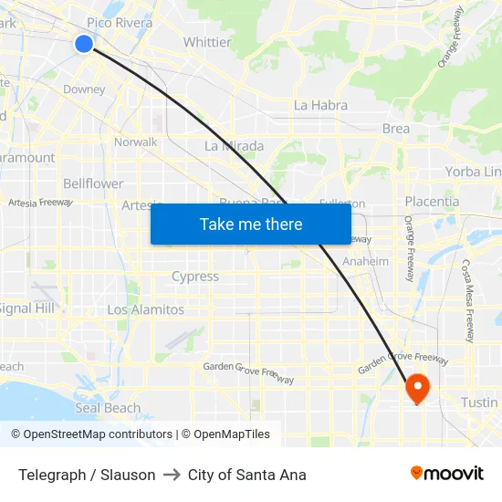 Telegraph / Slauson to City of Santa Ana map