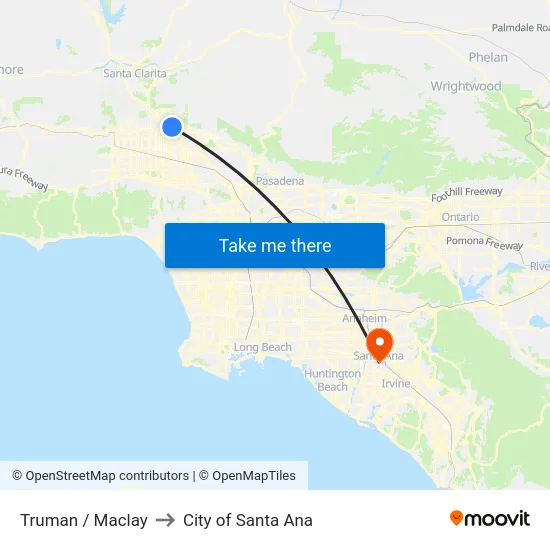 Truman / Maclay to City of Santa Ana map