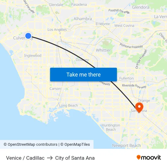 Venice / Cadillac to City of Santa Ana map