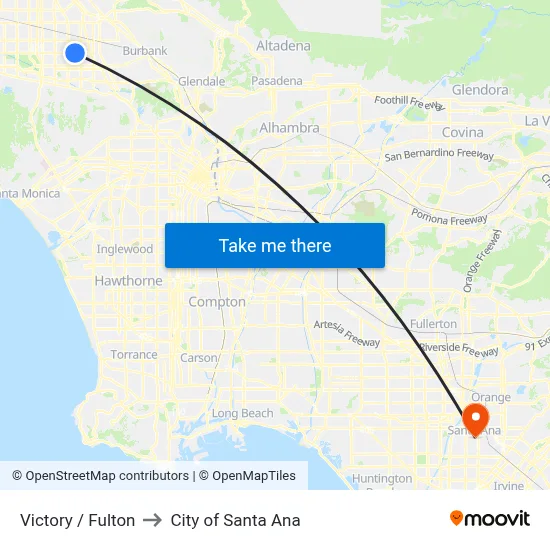 Victory / Fulton to City of Santa Ana map