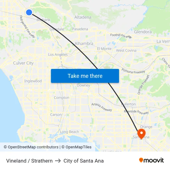 Vineland / Strathern to City of Santa Ana map