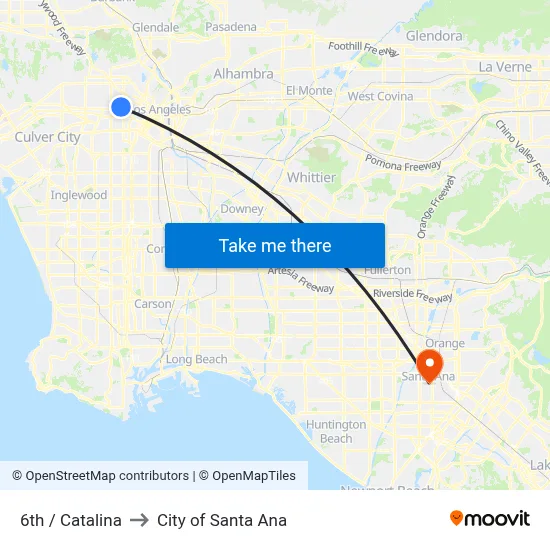 6th / Catalina to City of Santa Ana map