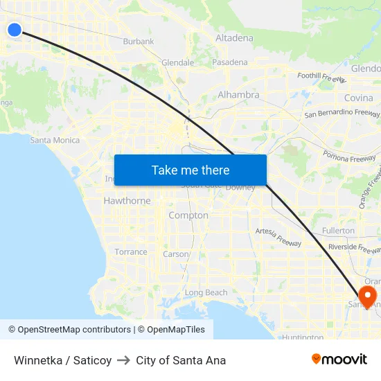 Winnetka / Saticoy to City of Santa Ana map