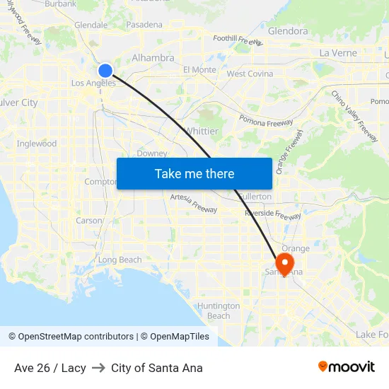 Ave 26 / Lacy to City of Santa Ana map
