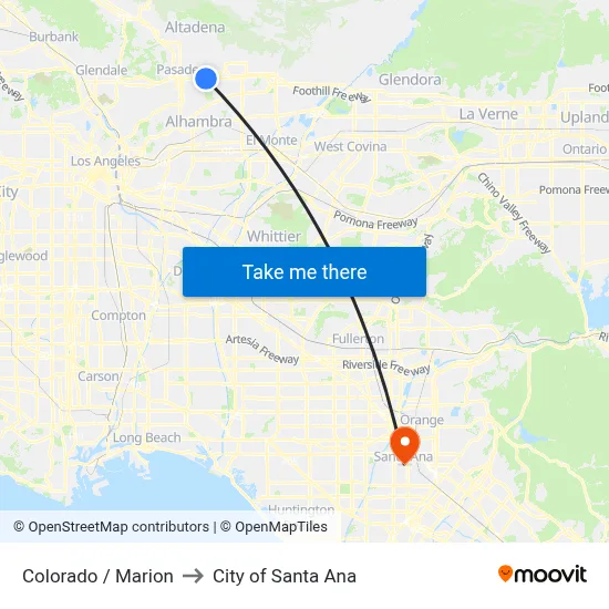 Colorado / Marion to City of Santa Ana map