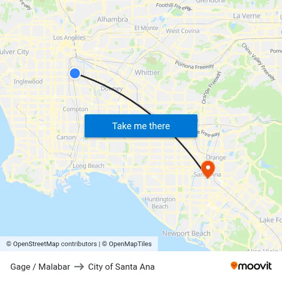 Gage / Malabar to City of Santa Ana map