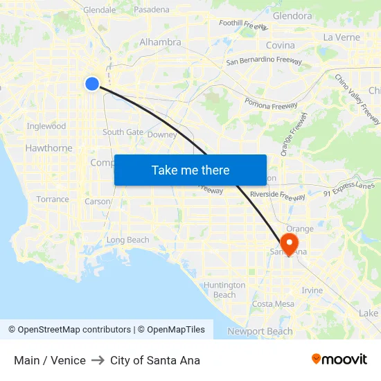 Main / Venice to City of Santa Ana map