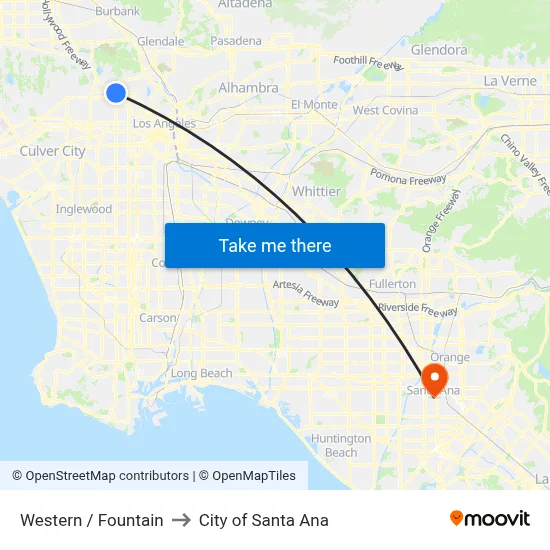 Western / Fountain to City of Santa Ana map