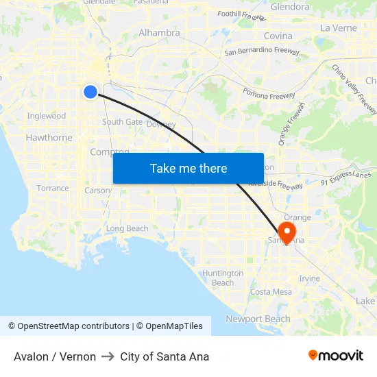 Avalon / Vernon to City of Santa Ana map