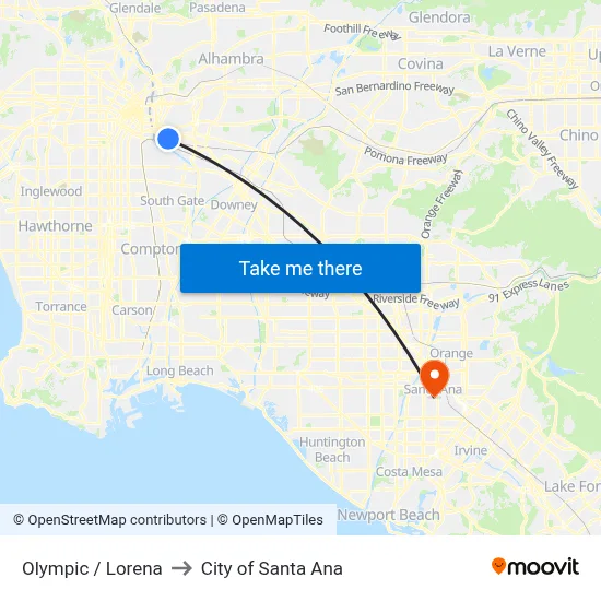 Olympic / Lorena to City of Santa Ana map