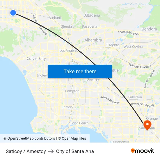 Saticoy / Amestoy to City of Santa Ana map