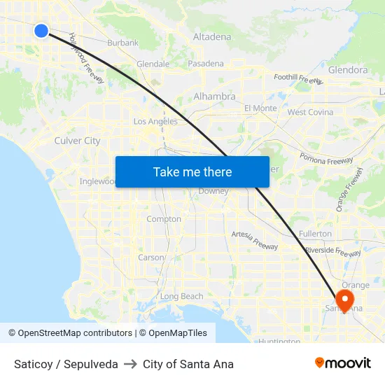 Saticoy / Sepulveda to City of Santa Ana map