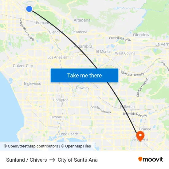 Sunland / Chivers to City of Santa Ana map