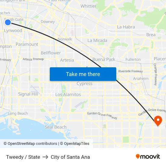 Tweedy / State to City of Santa Ana map