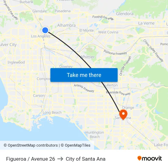 Figueroa / Avenue 26 to City of Santa Ana map