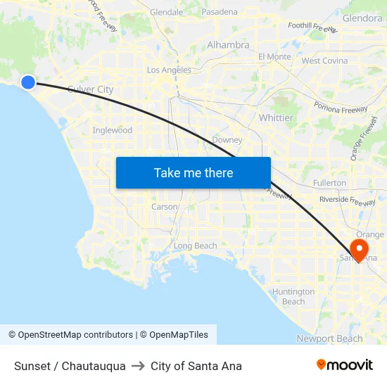 Sunset / Chautauqua to City of Santa Ana map