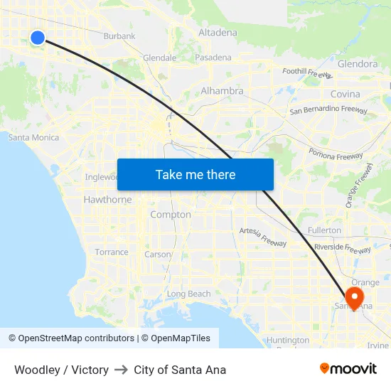 Woodley / Victory to City of Santa Ana map