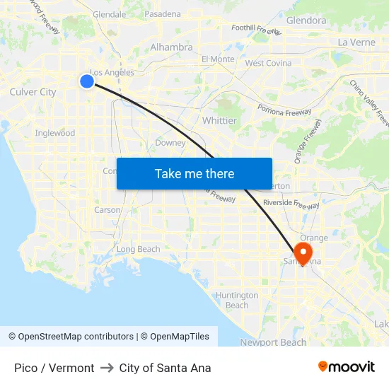 Pico / Vermont to City of Santa Ana map
