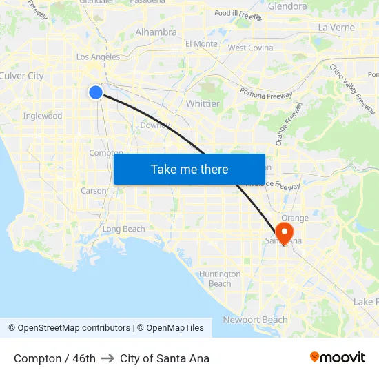 Compton / 46th to City of Santa Ana map