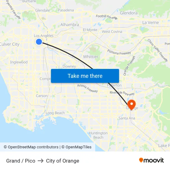 Grand / Pico to City of Orange map