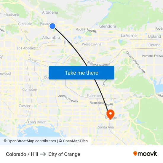 Colorado / Hill to City of Orange map