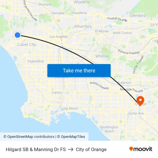 Hilgard SB & Manning Dr FS to City of Orange map