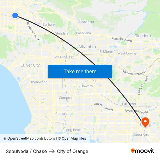 Sepulveda / Chase to City of Orange map