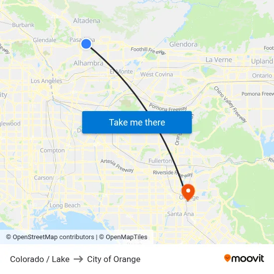 Colorado / Lake to City of Orange map