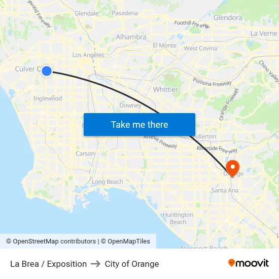 La Brea / Exposition to City of Orange map
