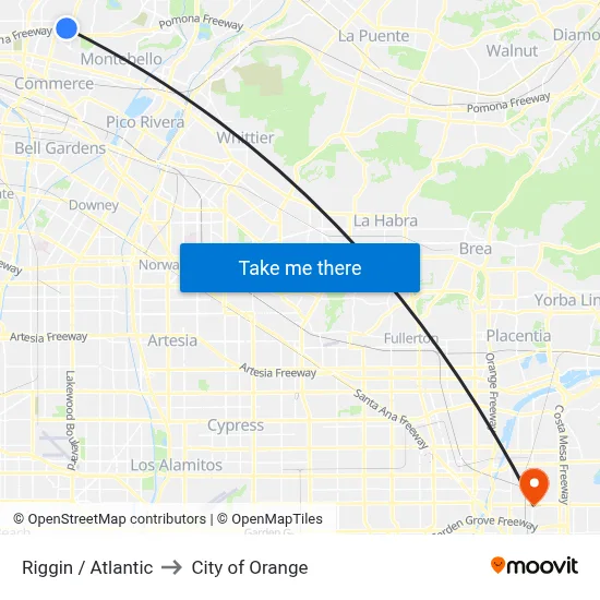Riggin / Atlantic to City of Orange map