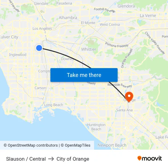 Slauson / Central to City of Orange map