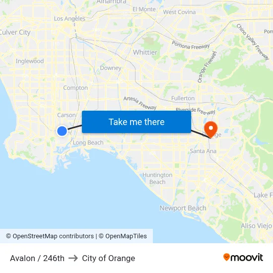 Avalon / 246th to City of Orange map