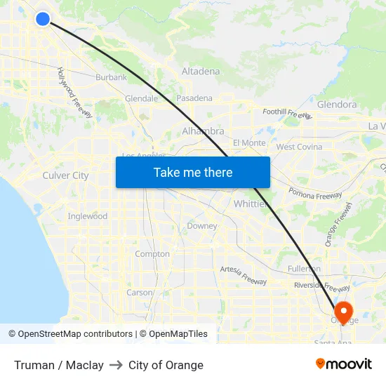 Truman / Maclay to City of Orange map