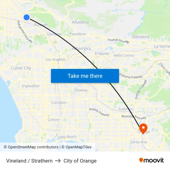 Vineland / Strathern to City of Orange map