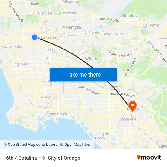 6th / Catalina to City of Orange map