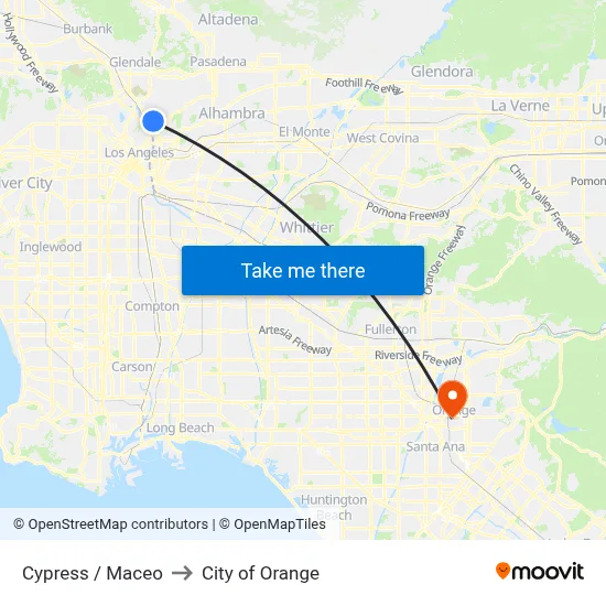 Cypress / Maceo to City of Orange map