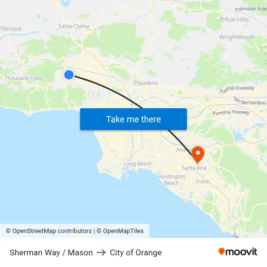 Sherman Way / Mason to City of Orange map