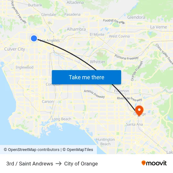 3rd / Saint Andrews to City of Orange map
