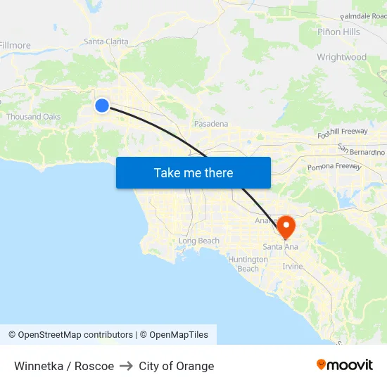 Winnetka / Roscoe to City of Orange map