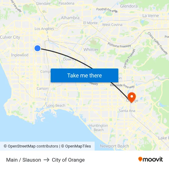 Main / Slauson to City of Orange map