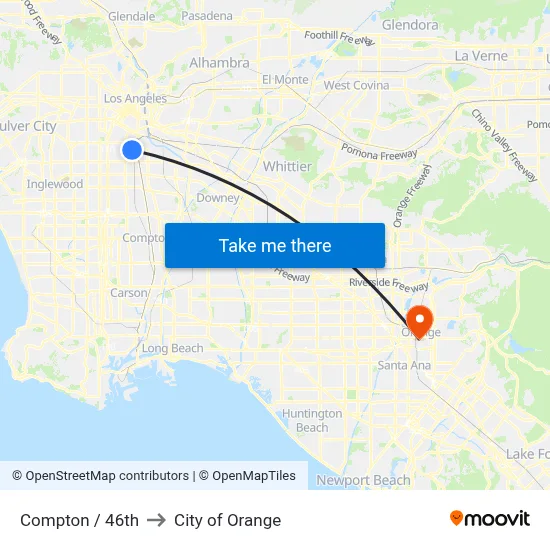 Compton / 46th to City of Orange map