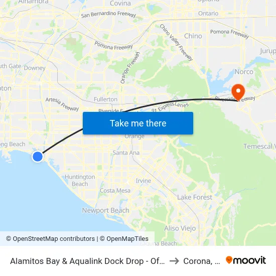 Alamitos Bay & Aqualink Dock Drop - Off Only to Corona, CA map