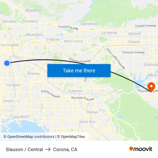 Slauson / Central to Corona, CA map