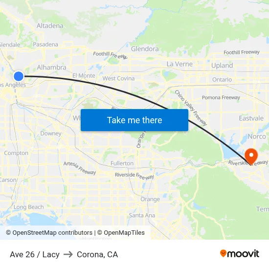 Ave 26 / Lacy to Corona, CA map