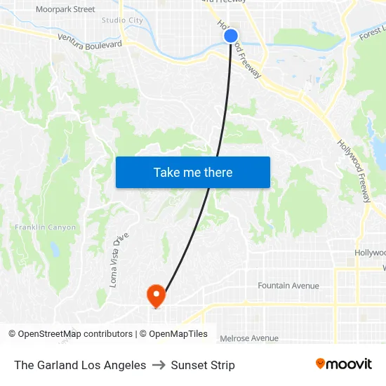 The Garland Los Angeles to Sunset Strip map